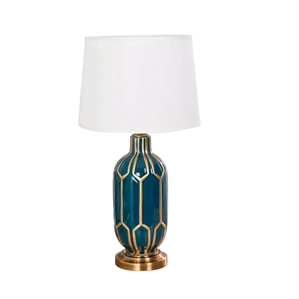 LED Table Lamp American Style Elegant Ceramic Retro Creative E27 Desk Lamp for Bedroom Living Room Hotel Office Reading Room