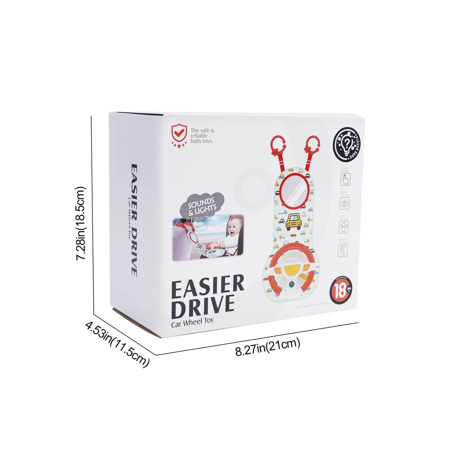 Baby Car Eletric Steering Wheel Toy with Music Simulate Driving Car Baby Seat Copilot Toys Hanging Toys for Todder 0-12M Gifts