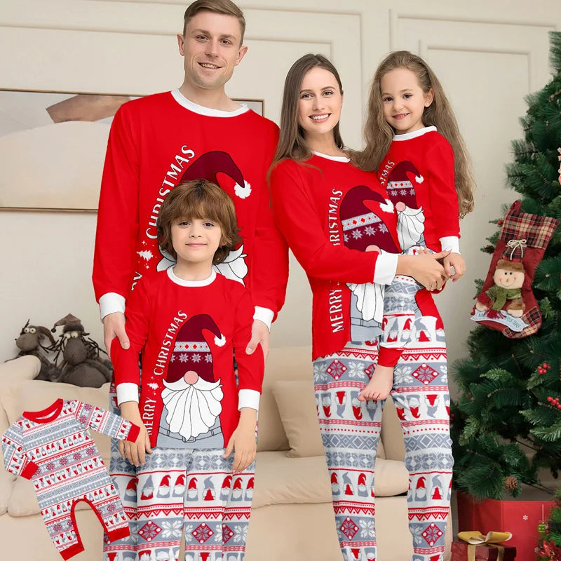 Christmas Family Matching Outfits Pajamas Clothing Sets 2024 Cartoon Print Mother Kid Baby Xmas Family Look Sleepwear Pyjamas