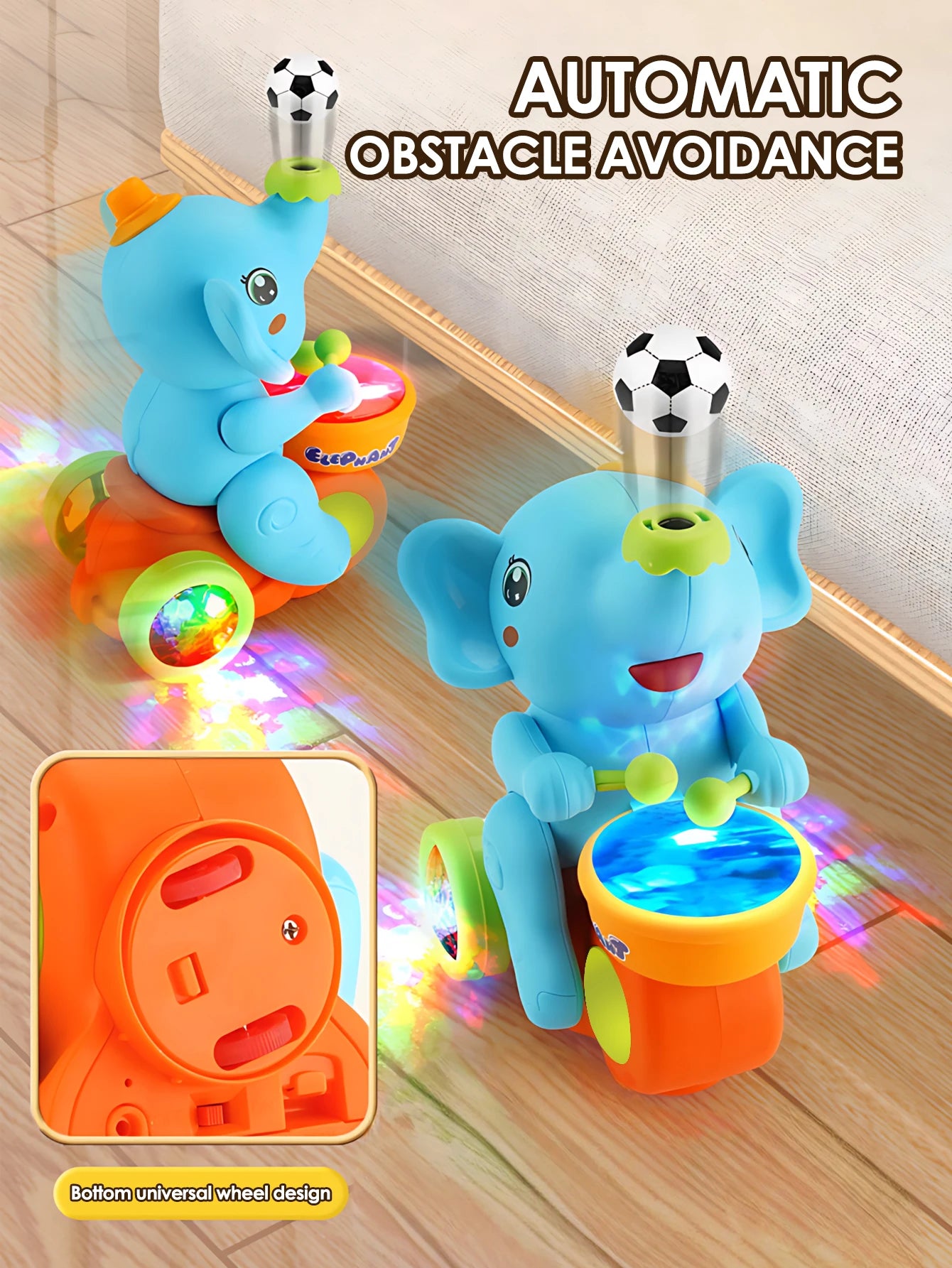 1pc funny elephant toy car,Electronic Suspended blowing ball pet toys with sound light for boys girls Christmas gift