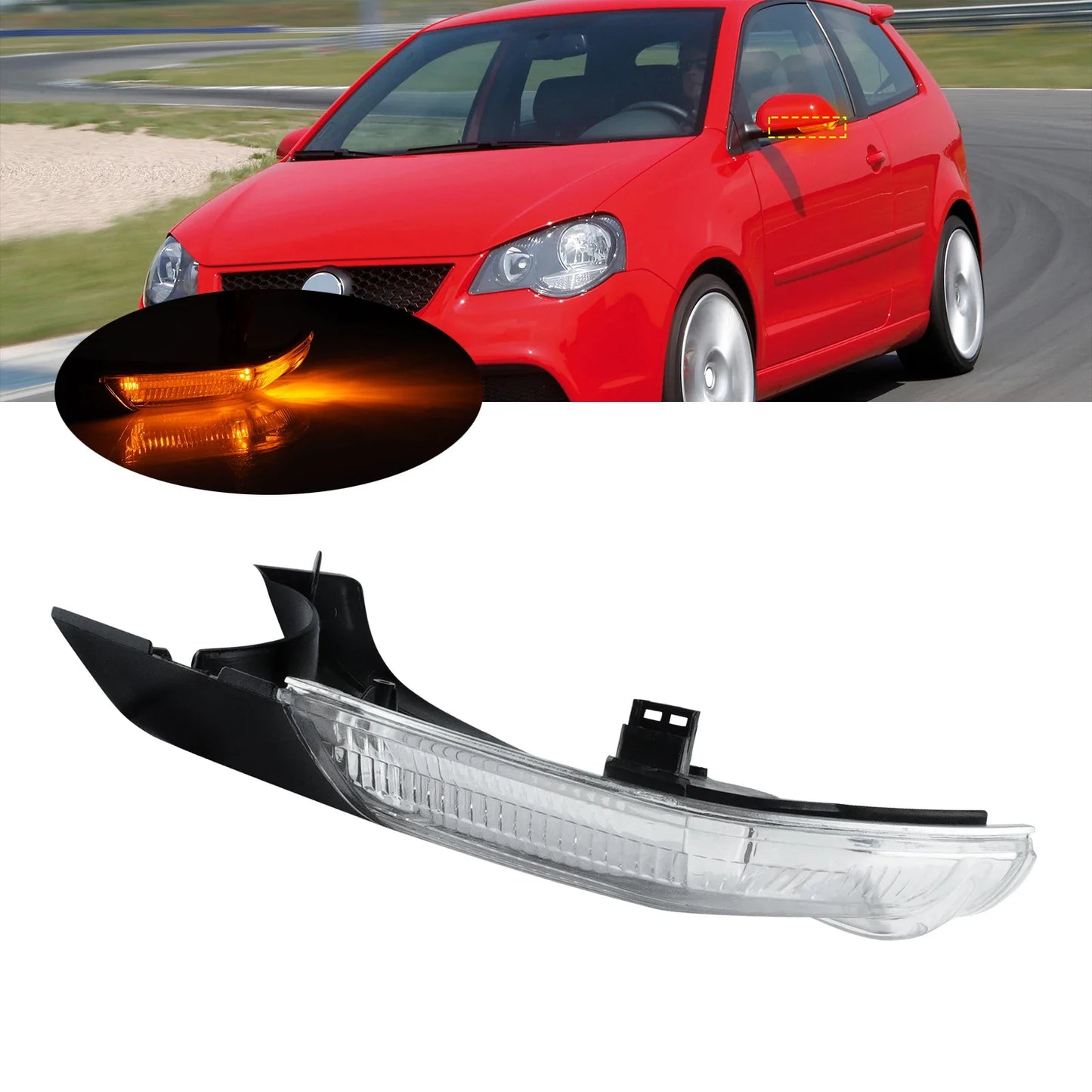 For VW Polo MK4 9N3 2005-2009 LED Wing Door Mirror Indicator Signal Light Left