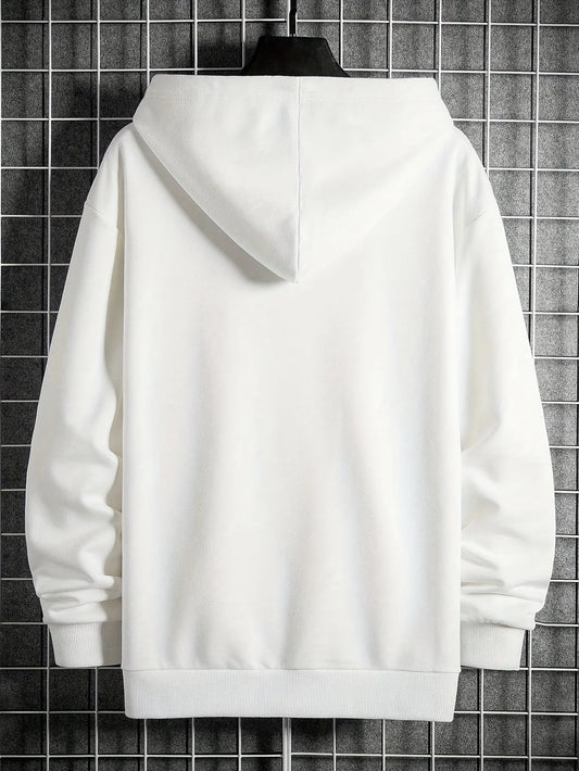 2025 fashion trend hot item autumn fashion loose top printed hooded men's sports shirt simple casual