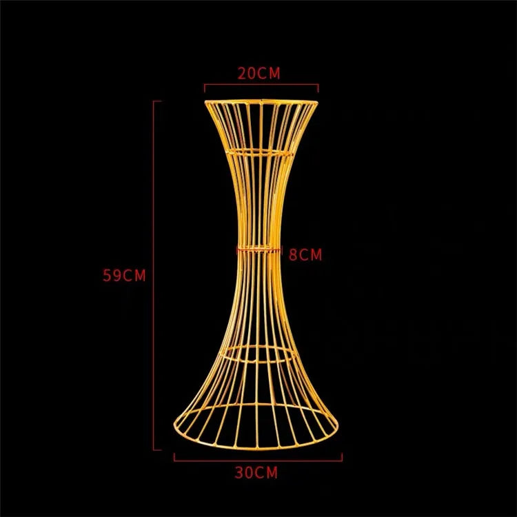 T04184 Luxury Wedding Decoration Metal Frame Trumpet Candle Tall Vase Center Piece Flower Tables Centerpieces Stand for Wedding