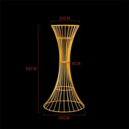 T04184 Luxury Wedding Decoration Metal Frame Trumpet Candle Tall Vase Center Piece Flower Tables Centerpieces Stand for Wedding