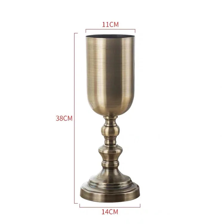 T04184 Luxury Wedding Decoration Metal Frame Trumpet Candle Tall Vase Center Piece Flower Tables Centerpieces Stand for Wedding
