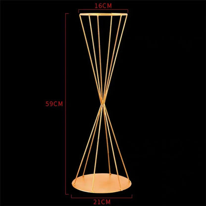 T04184 Luxury Wedding Decoration Metal Frame Trumpet Candle Tall Vase Center Piece Flower Tables Centerpieces Stand for Wedding