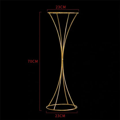 T04184 Luxury Wedding Decoration Metal Frame Trumpet Candle Tall Vase Center Piece Flower Tables Centerpieces Stand for Wedding