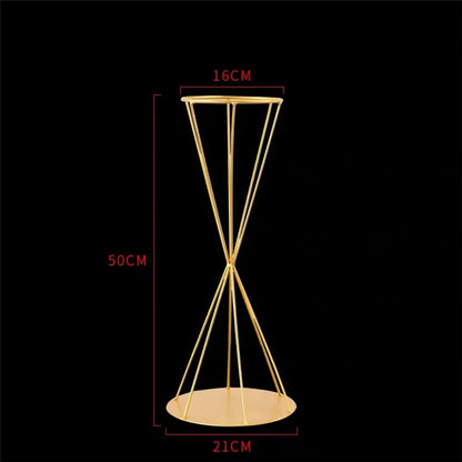 T04184 Luxury Wedding Decoration Metal Frame Trumpet Candle Tall Vase Center Piece Flower Tables Centerpieces Stand for Wedding