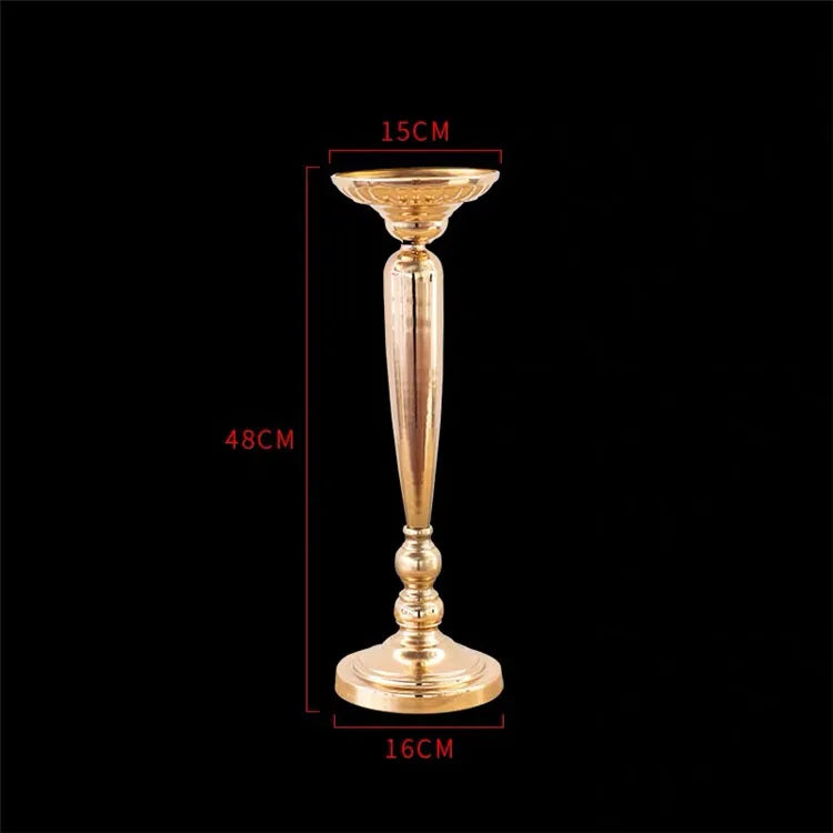 T04184 Luxury Wedding Decoration Metal Frame Trumpet Candle Tall Vase Center Piece Flower Tables Centerpieces Stand for Wedding