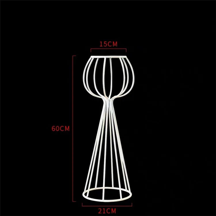 T04184 Luxury Wedding Decoration Metal Frame Trumpet Candle Tall Vase Center Piece Flower Tables Centerpieces Stand for Wedding