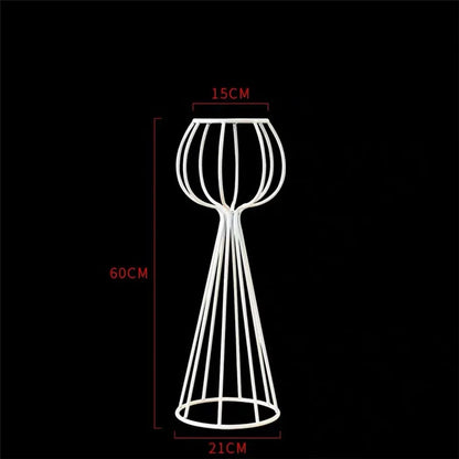 T04184 Luxury Wedding Decoration Metal Frame Trumpet Candle Tall Vase Center Piece Flower Tables Centerpieces Stand for Wedding