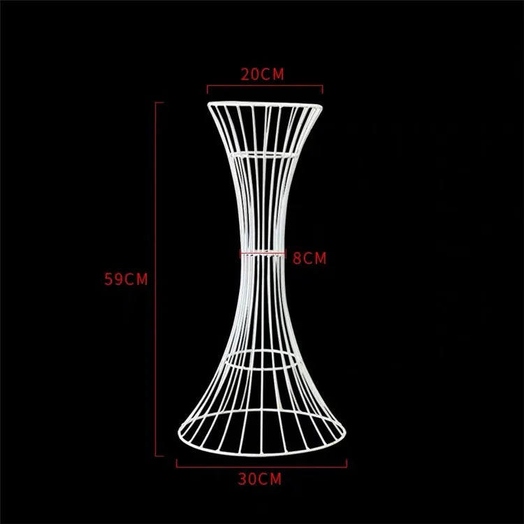 T04184 Luxury Wedding Decoration Metal Frame Trumpet Candle Tall Vase Center Piece Flower Tables Centerpieces Stand for Wedding
