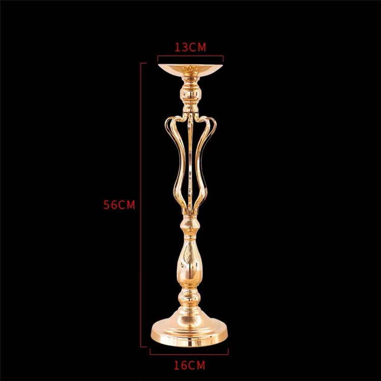 T04184 Luxury Wedding Decoration Metal Frame Trumpet Candle Tall Vase Center Piece Flower Tables Centerpieces Stand for Wedding