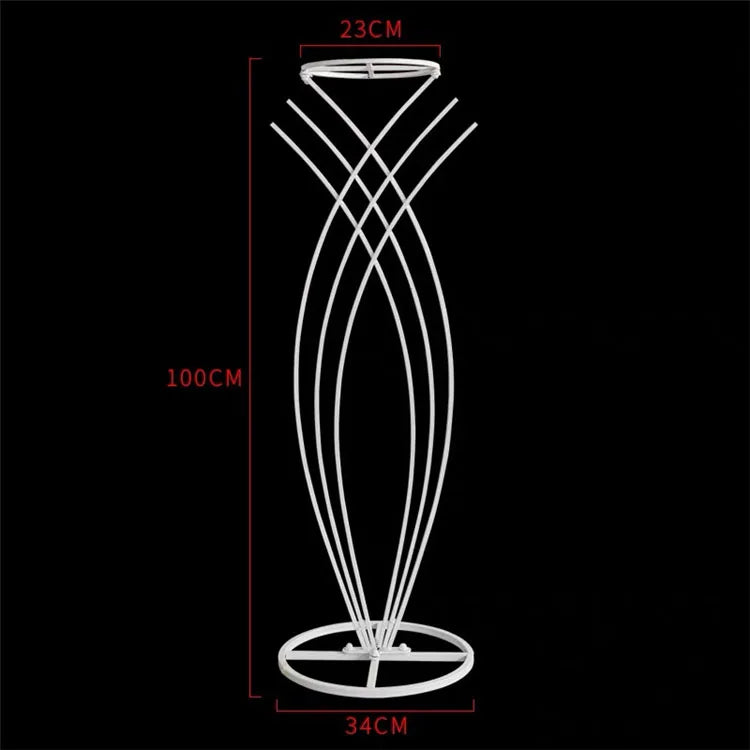 T04184 Luxury Wedding Decoration Metal Frame Trumpet Candle Tall Vase Center Piece Flower Tables Centerpieces Stand for Wedding