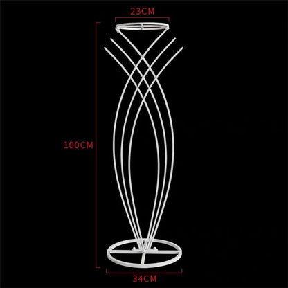 T04184 Luxury Wedding Decoration Metal Frame Trumpet Candle Tall Vase Center Piece Flower Tables Centerpieces Stand for Wedding