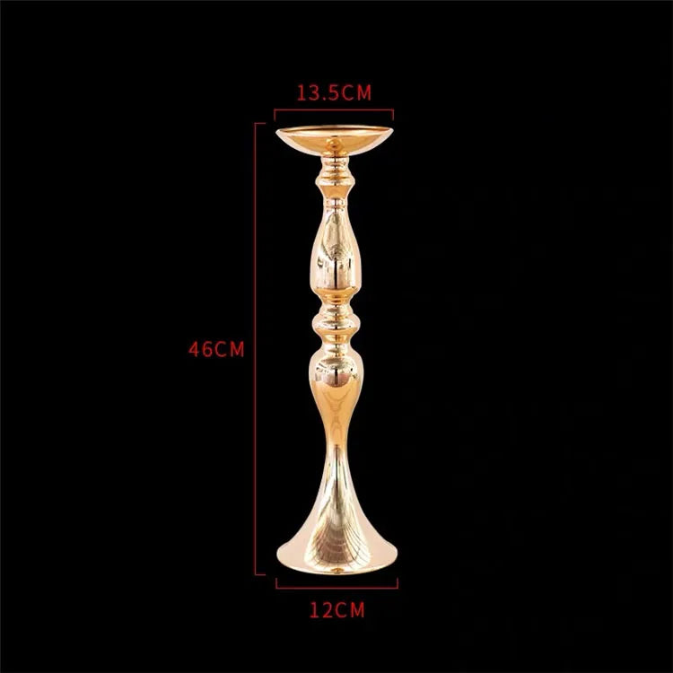 T04184 Luxury Wedding Decoration Metal Frame Trumpet Candle Tall Vase Center Piece Flower Tables Centerpieces Stand for Wedding