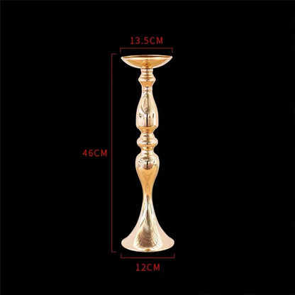T04184 Luxury Wedding Decoration Metal Frame Trumpet Candle Tall Vase Center Piece Flower Tables Centerpieces Stand for Wedding