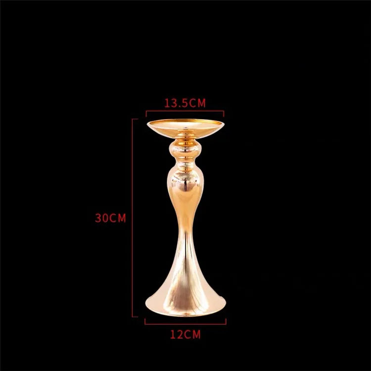 T04184 Luxury Wedding Decoration Metal Frame Trumpet Candle Tall Vase Center Piece Flower Tables Centerpieces Stand for Wedding