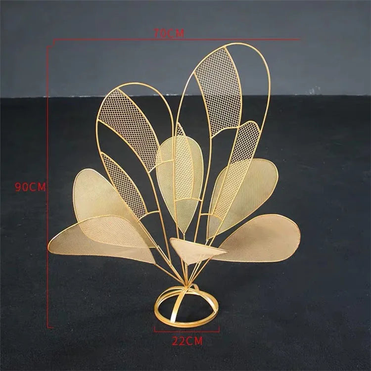 T04184 Luxury Wedding Decoration Metal Frame Trumpet Candle Tall Vase Center Piece Flower Tables Centerpieces Stand for Wedding