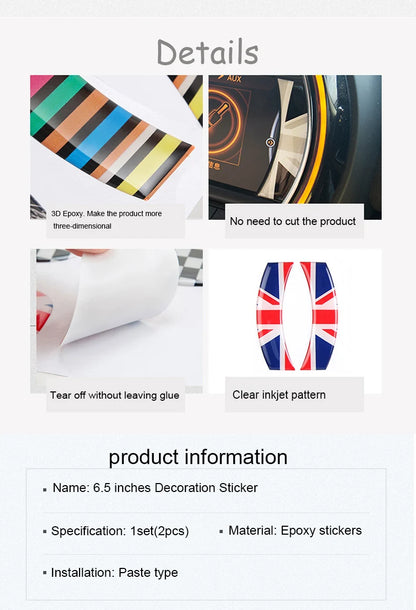 Car LCD 6.5 inches Decoration Sticker Interior Styling Accessories For MINI One Cooper Clubman F54 F55 F56 F57 F60 Countryman