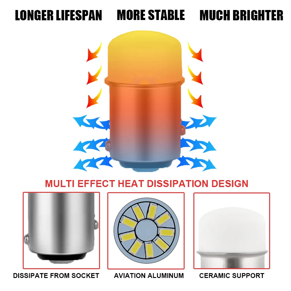 1/4Pcs P21/5W Led 1157 High Bright Car Light BAY15D 1156 P21W Ba15S Bulb SMD Auto Reverse Turn Signal Drop Shipping Supported