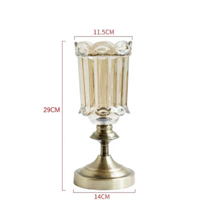 T04184 Luxury Wedding Decoration Metal Frame Trumpet Candle Tall Vase Center Piece Flower Tables Centerpieces Stand for Wedding