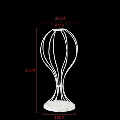 T04184 Luxury Wedding Decoration Metal Frame Trumpet Candle Tall Vase Center Piece Flower Tables Centerpieces Stand for Wedding