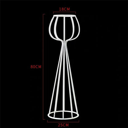 T04184 Luxury Wedding Decoration Metal Frame Trumpet Candle Tall Vase Center Piece Flower Tables Centerpieces Stand for Wedding