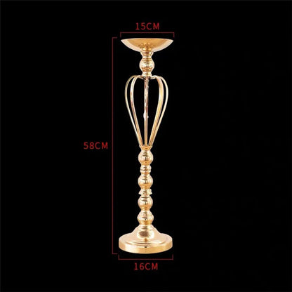T04184 Luxury Wedding Decoration Metal Frame Trumpet Candle Tall Vase Center Piece Flower Tables Centerpieces Stand for Wedding