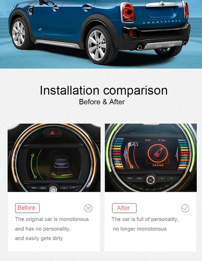 Car LCD 6.5 inches Decoration Sticker Interior Styling Accessories For MINI One Cooper Clubman F54 F55 F56 F57 F60 Countryman