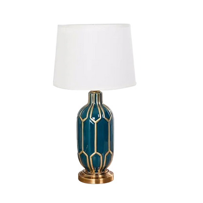 LED Table Lamp American Style Elegant Ceramic Retro Creative E27 Desk Lamp for Bedroom Living Room Hotel Office Reading Room