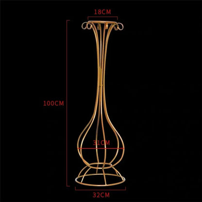 T04184 Luxury Wedding Decoration Metal Frame Trumpet Candle Tall Vase Center Piece Flower Tables Centerpieces Stand for Wedding