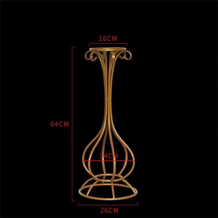 T04184 Luxury Wedding Decoration Metal Frame Trumpet Candle Tall Vase Center Piece Flower Tables Centerpieces Stand for Wedding