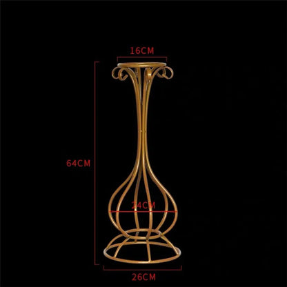 T04184 Luxury Wedding Decoration Metal Frame Trumpet Candle Tall Vase Center Piece Flower Tables Centerpieces Stand for Wedding