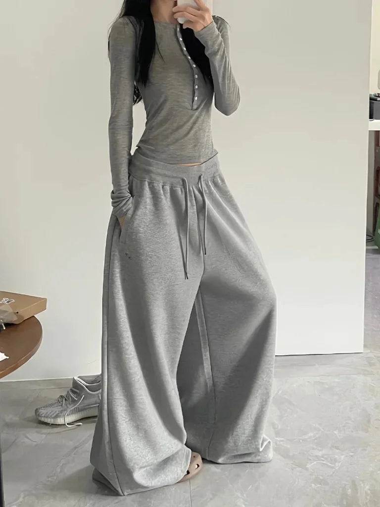 High Quality American Sporty Casual Pants Women's Loose Wide Leg Pants Jazz Dance Loose Trousers Autumn Seasonal Wear