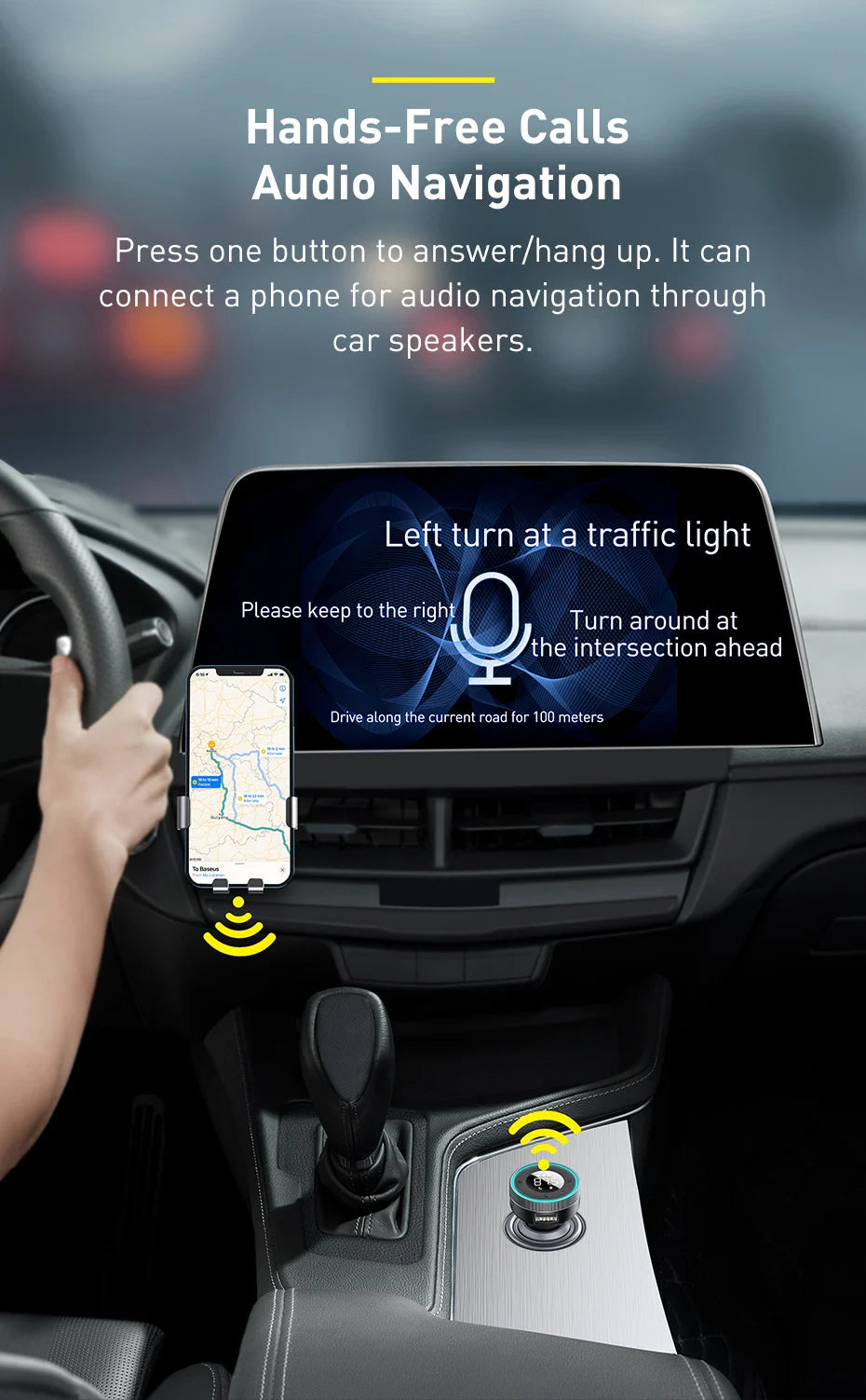 Baseus FM Transmitter Car Wireless Bluetooth 5.0 FM Aux Radio Modulator USB Fast Charger Auto HandsFree Audio MP3 Player Car Kit