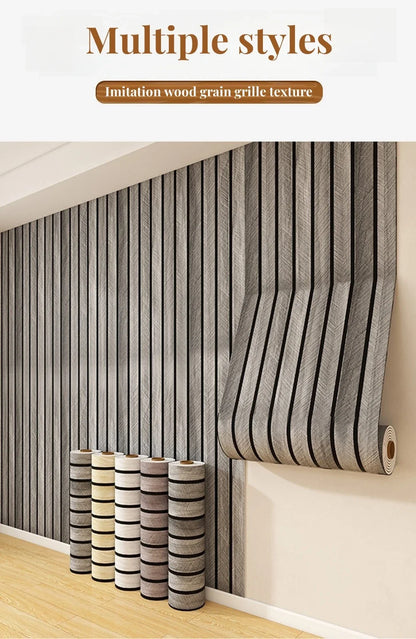 3/5M Thickened Foam Grille Peel and Stick Wallpaper Wall Stickers Wood Grain Wall Papers Home Decor Walls Background Renovation