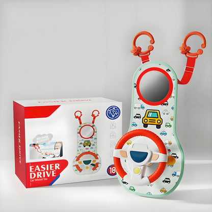 Baby Car Eletric Steering Wheel Toy with Music Simulate Driving Car Baby Seat Copilot Toys Hanging Toys for Todder 0-12M Gifts