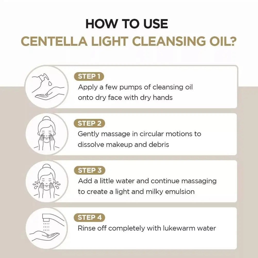 SKIN1004 Centella Cleansing Oil Pore Cleaner Purified Skin Refreshing Sensitive Skin Care Deep Cleaning Face Makeup Remover Oil