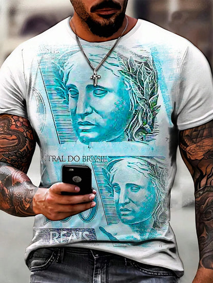 Christian Printed T-shirt Men's Fashion Street T-shirt 3D Printing Casual Round Neck Short Sleeve T-shirt Hip Hop Men's T-shirt