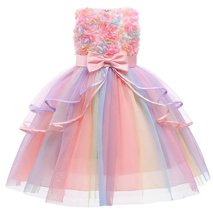 Elegant Children Princess Dress For Girls Birthday Evening Party Flower Girls Wedding Dress UP Kids Carnival Costume Vestidos