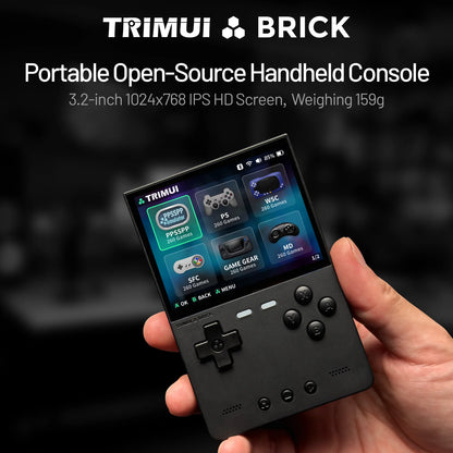 TRIMUI BRICK Portable Retro Game Console 400PPI IPS Screen Linux System 3000mAh Long-life Battery Mood LED Effect Gift Keycaps