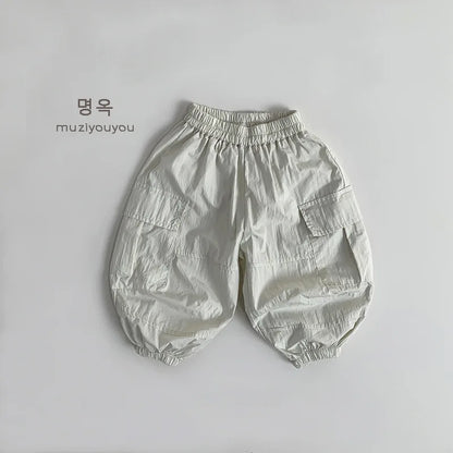 2025 Summer New Children Casual Pants Vintage Girls Cargo Pants Solid Boys Trousers Thin Cotton Kids Mosquito Pants Baby Clothes