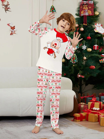 Christmas Family Matching Outfits Pajamas Clothing Sets 2024 Cartoon Print Mother Kid Baby Xmas Family Look Sleepwear Pyjamas