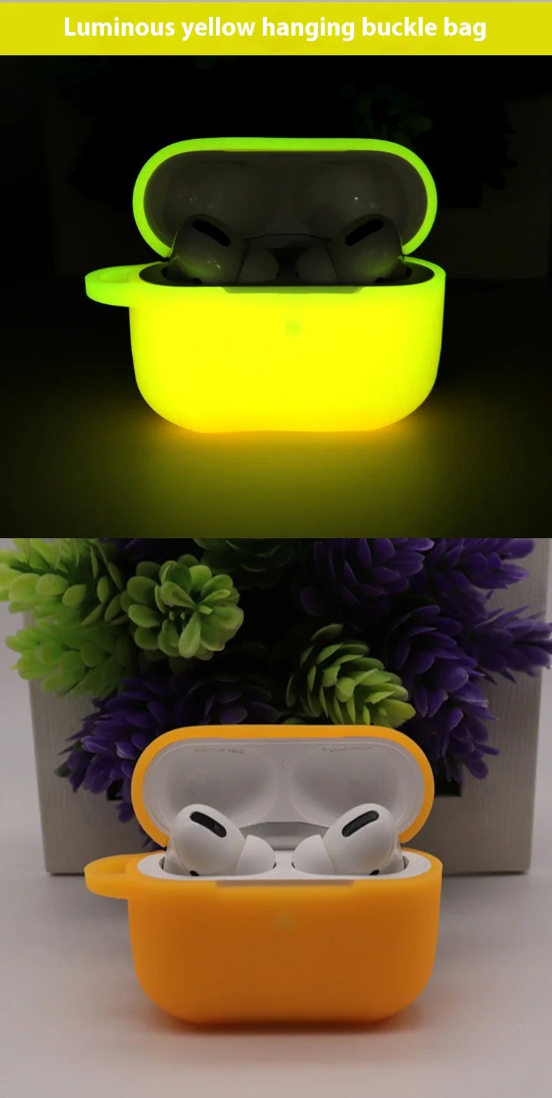 For airpods 1or2 case airpods pro 2 airpods 3 Bluetooth earphone silicone luminous protective case fluorescent earphone case