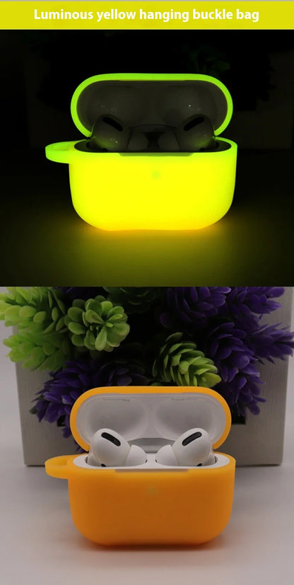 For airpods 1or2 case airpods pro 2 airpods 3 Bluetooth earphone silicone luminous protective case fluorescent earphone case