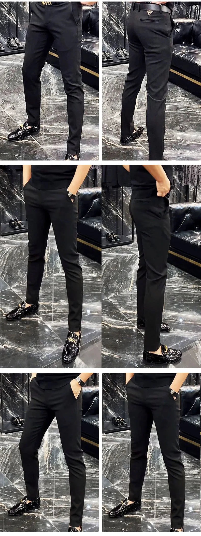 2025 Men's Spring Summer Fashion Business Casual Long Pants Suit Pants Male Elastic Straight Formal Trousers Plus Big Size 29-38