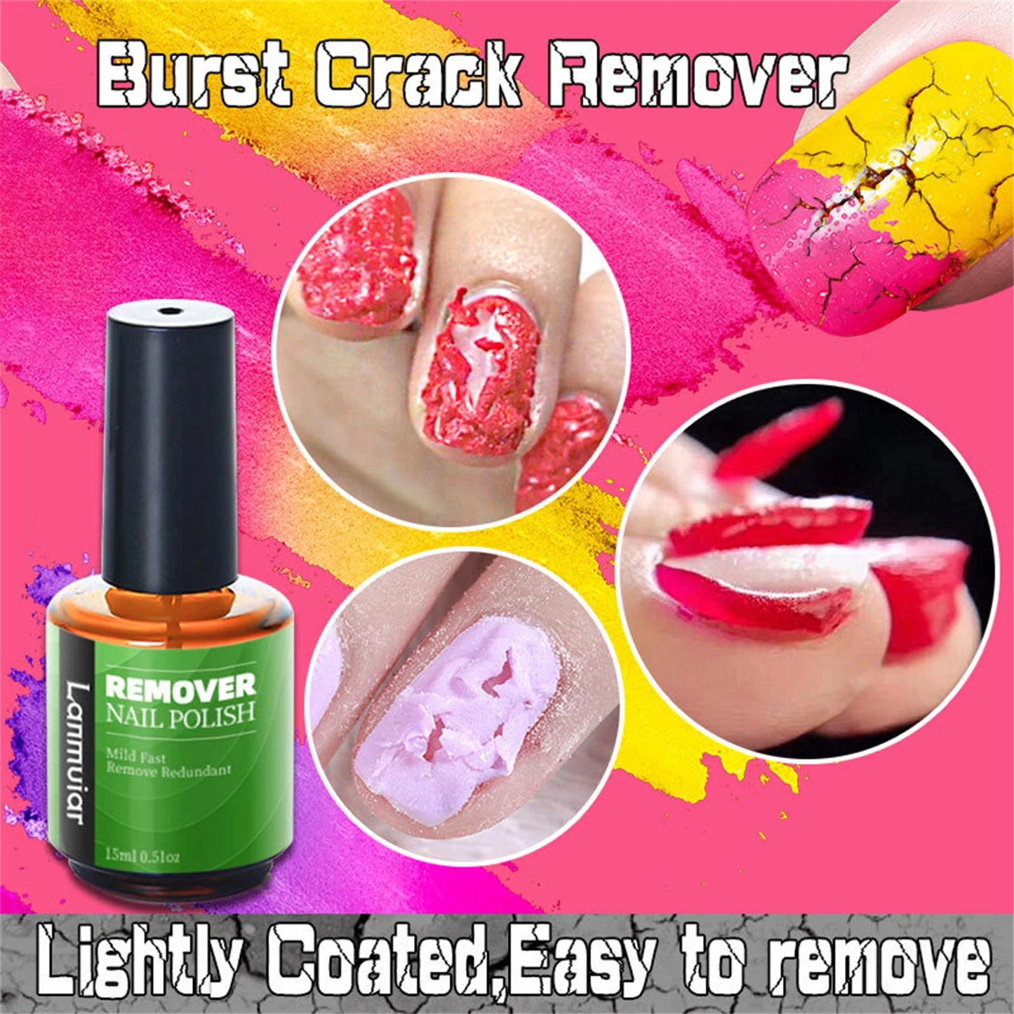 15ml Burst Gel Remover Soak Off UV Gel Nail Polish Acrylic Non-acetone Clean Degreaser Cleaner Nail Art Lacquer Remove
