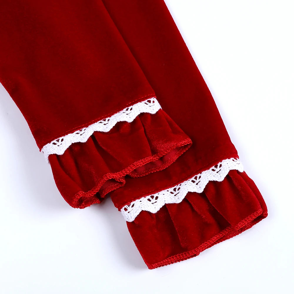 2025 Custom Christmas Pyjamas For Family Red Velvet Warm Kids Sets Boy Girl Clothes Xmas Set Children Costume Casual Homewear