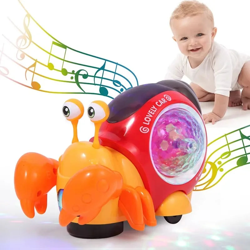 Luminous Snail Toy,Baby Electric Snail Toy, 2025 New Crawling Snail Toys,Musical Crawling Toys,Moving Interactive Sensory Toy